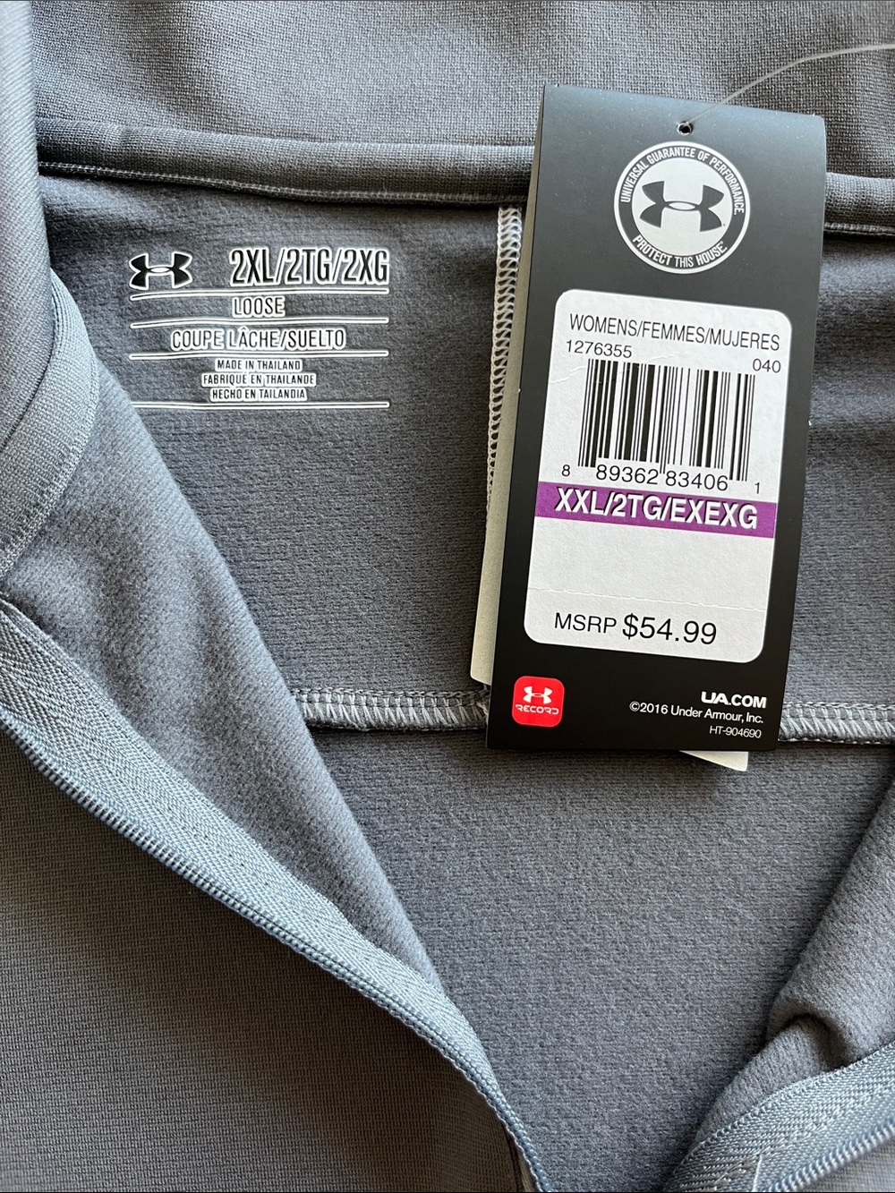 NWT Under Armour Women’s 2XL Gray 1/4 Zip Pullover Loose Fit Athletic Top - Picture 10 of 13